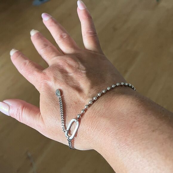 The Delicate Drop Chain and Link Bracelet in 925. - Picture 3 of 9